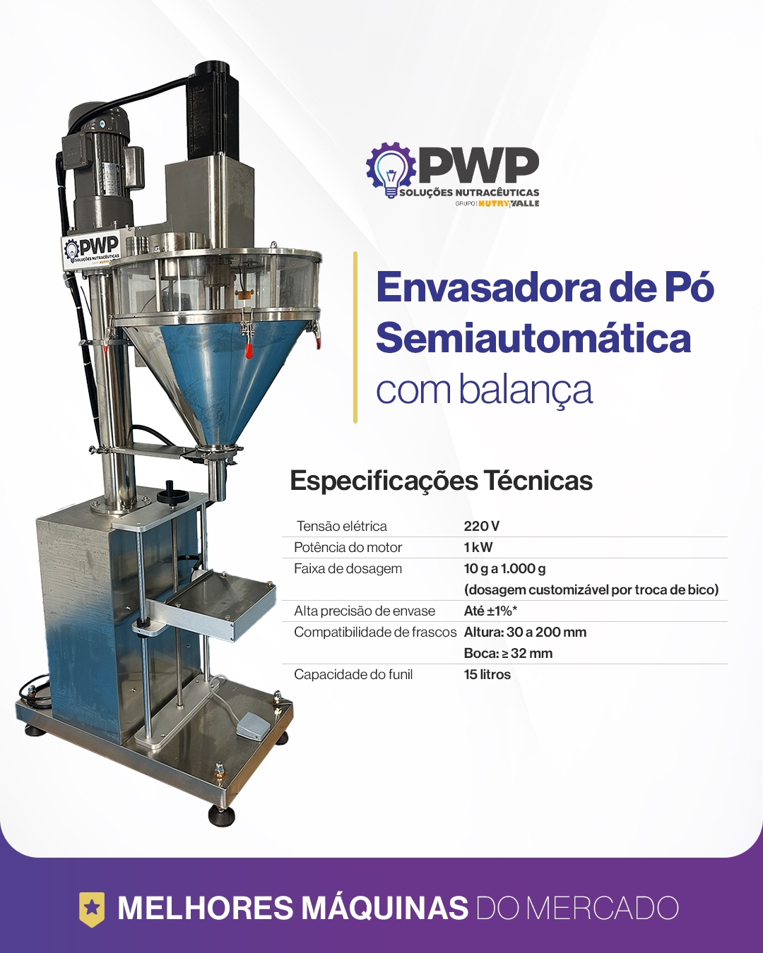 Envasadora de Pó Semiautomática PWP